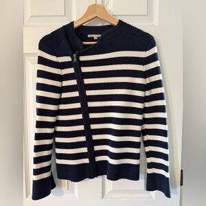 GAP Navy and White Striped Cardigan